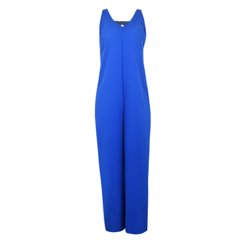 Loose tie casual jumpsuit