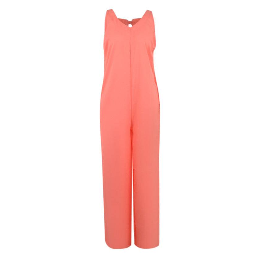 Loose tie casual jumpsuit